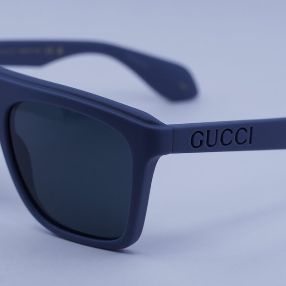 Gucci GG1570S 008 Sunglasses Blue Square Frame, Blue Lenses - Picture 4 of 11